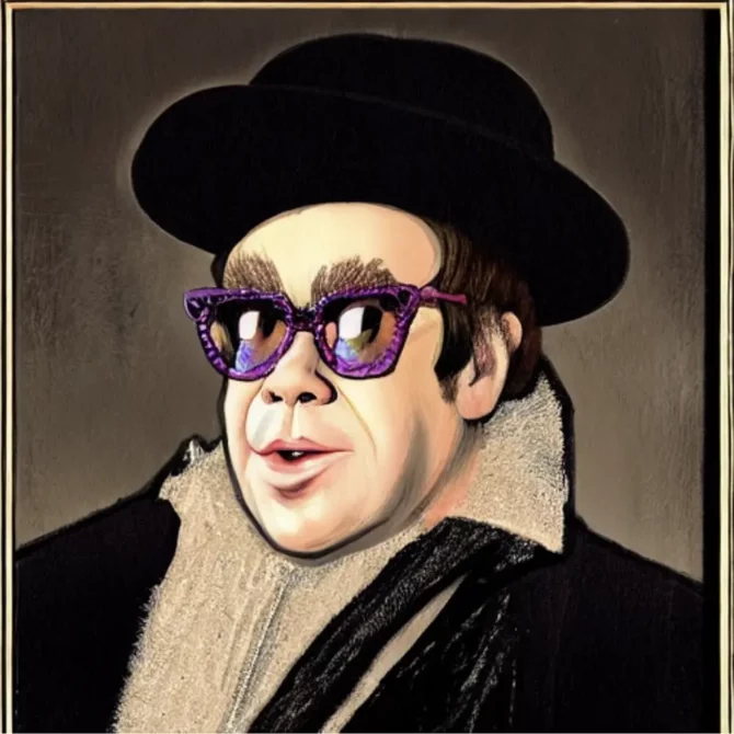 Elton John in the style of Rembrandt     9